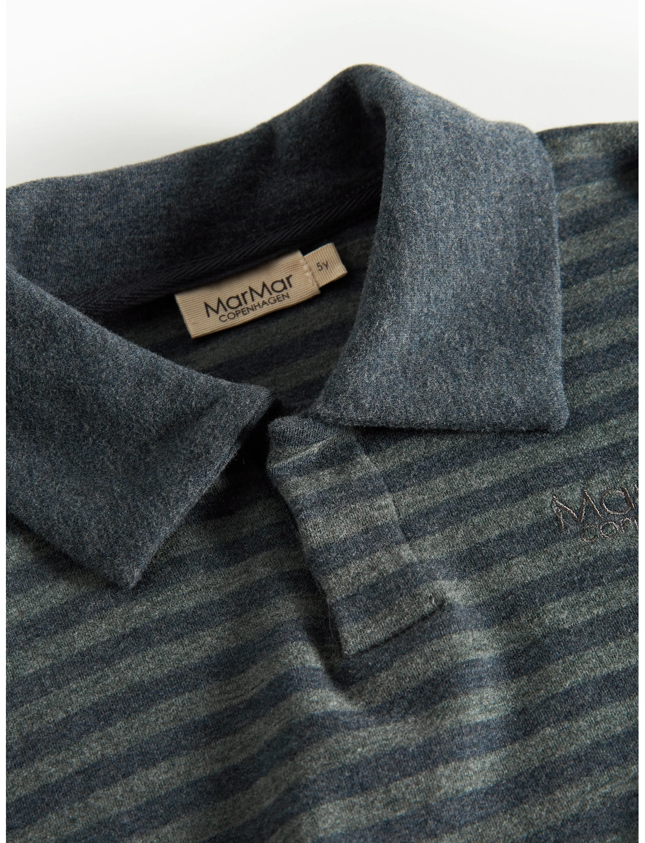 MarMar Copenhagen - Thanos Polo - long-sleeved polos - forest stripe mel. - 3