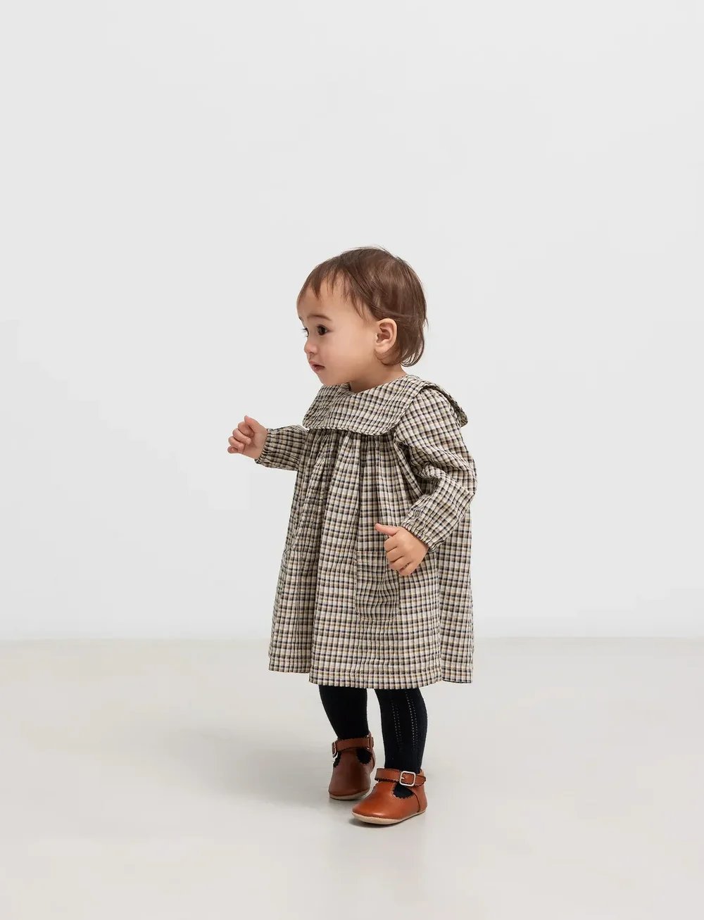 MarMar Copenhagen - Dulle - baby-kjoler med lange ermer - pilot navy check - 0