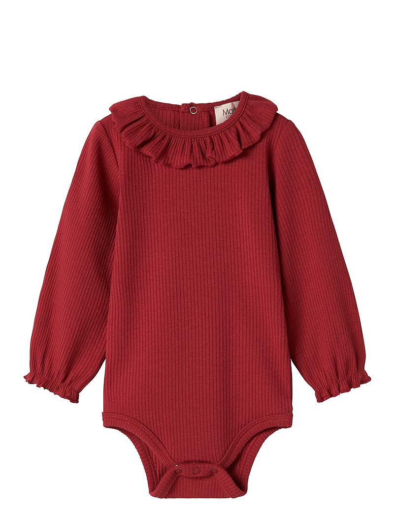 MarMar Copenhagen - Brandine - långärmade bodies - hibiscus red - 1