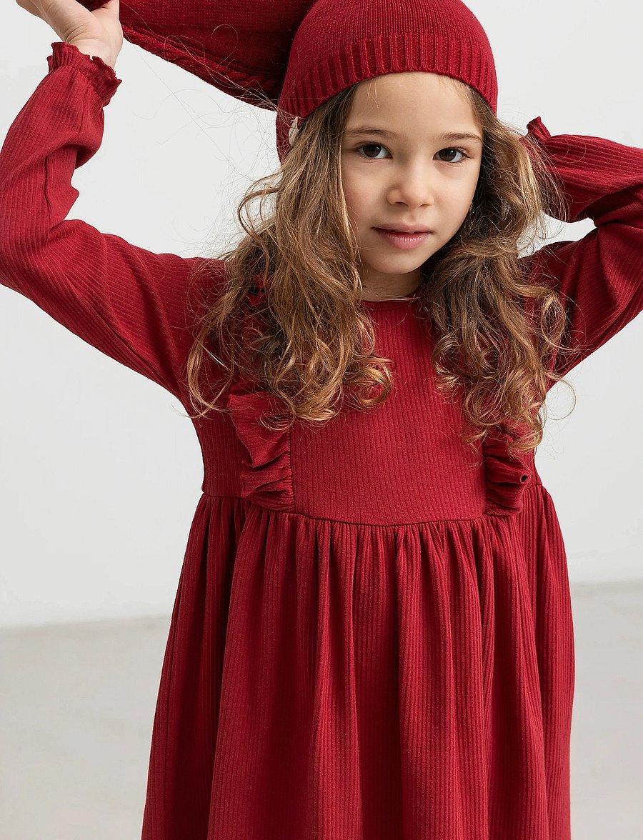 MarMar Copenhagen - Dress Dikte - långärmade vardagsklänningar - hibiscus red - 0