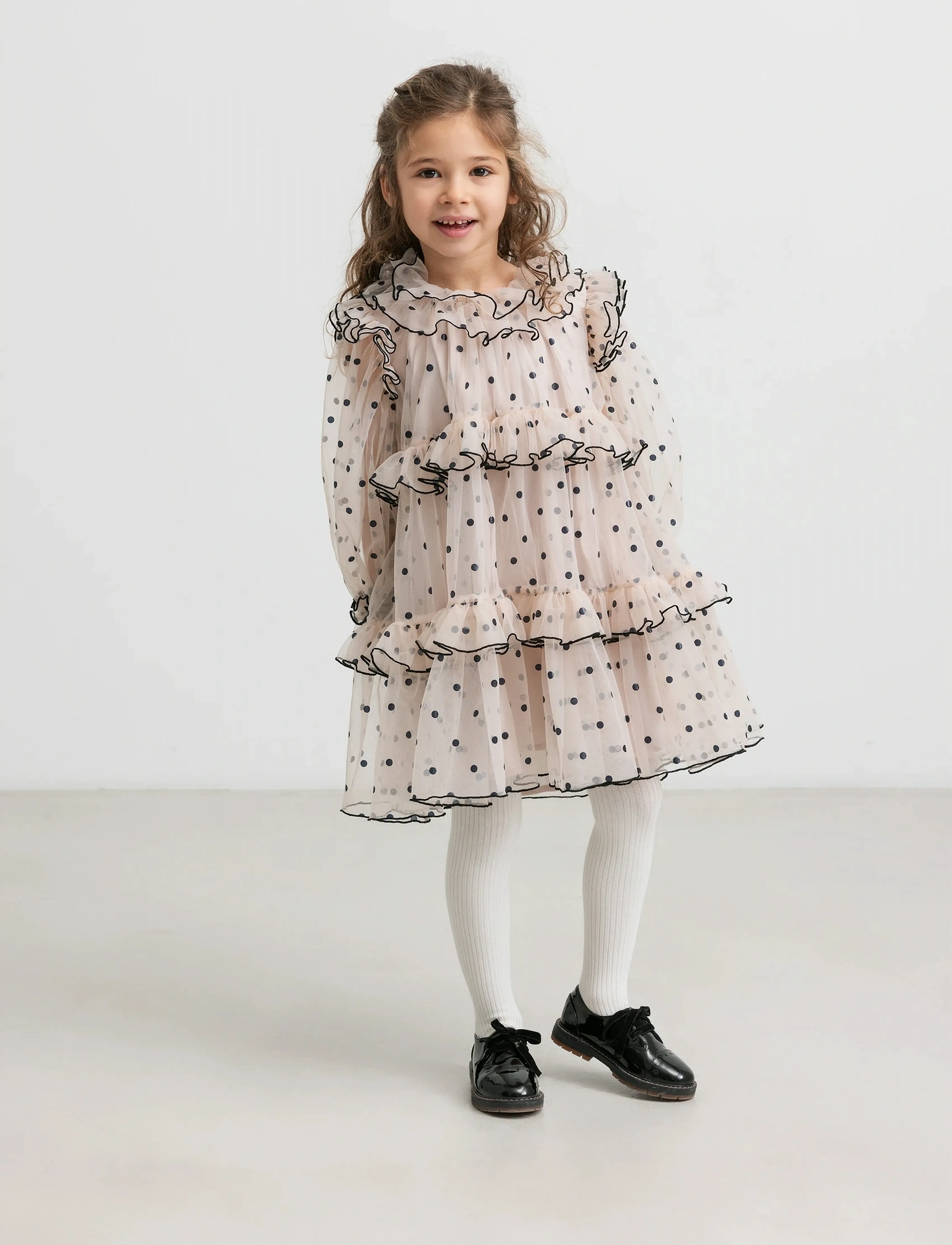 MarMar Copenhagen Dakira Ls, 116/122, Dresses, Creme - Partydresses, Kinder