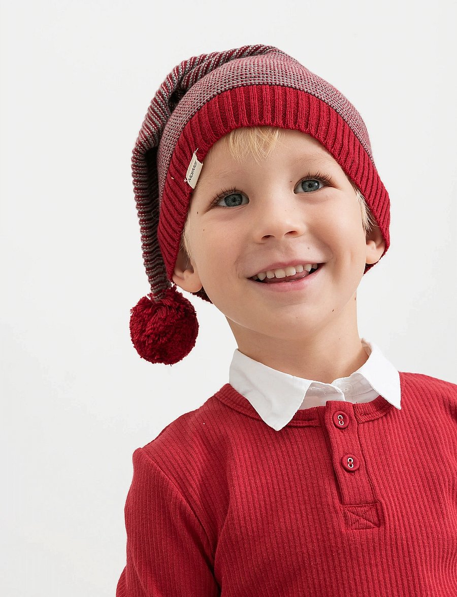 MarMar Copenhagen - Alfen - wintermützen - hibiscus red stripe - 0