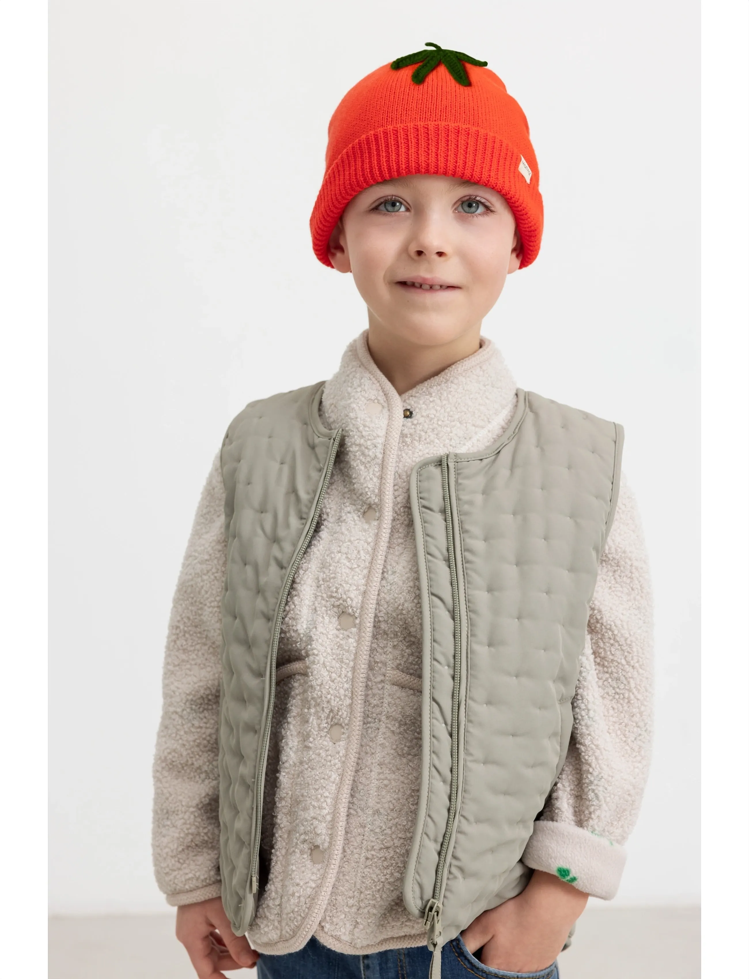 MarMar Copenhagen Ora Waistcoat, Børn, Quiltet Vest, Grøn, Str: 104