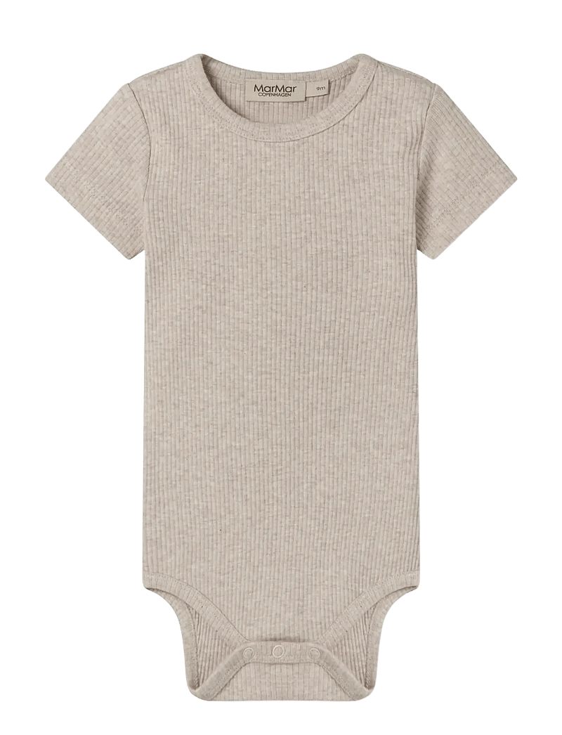 MarMar Copenhagen - Plain Body SS - kortærmede - light beige mel. - 0