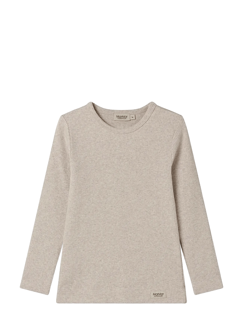 MarMar Copenhagen - Plain Tee LS - langærmede - light beige mel. - 0