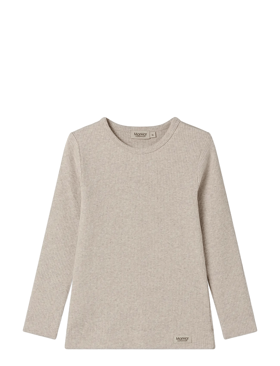 MarMar Copenhagen - Plain Tee LS - pikkade varrukatega - light beige mel. - 0