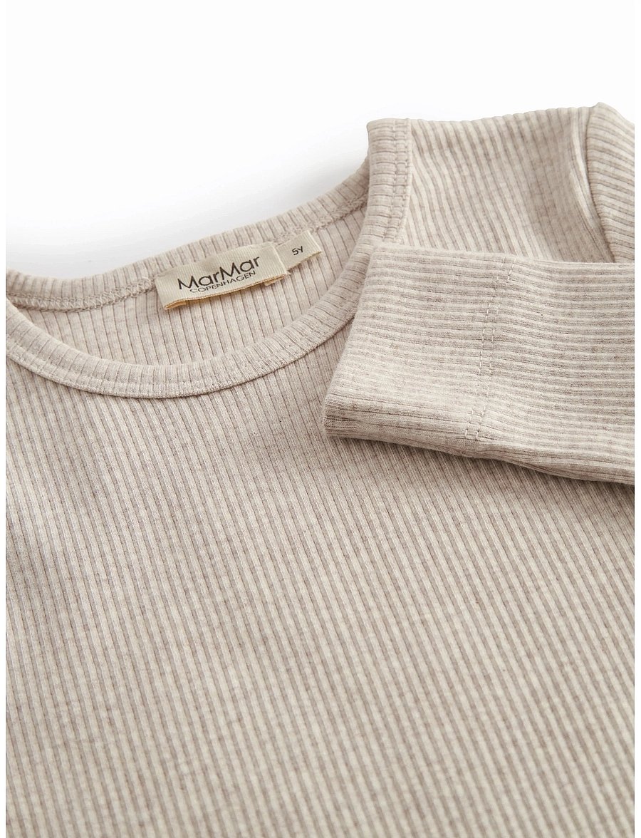 MarMar Copenhagen - Plain Tee LS - pikkade varrukatega - light beige mel. - 2