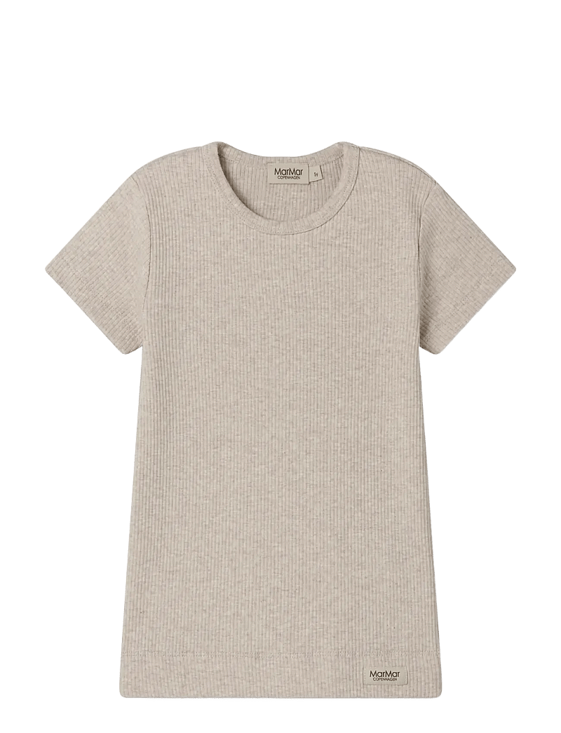 MarMar Copenhagen - Plain Tee SS - kortærmede - light beige mel. - 0