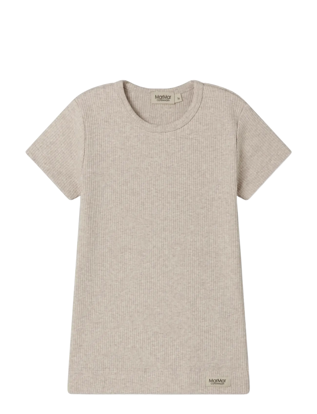 MarMar Copenhagen Plain Tee SS - Overdele - LIGHT BEIGE MEL. / beige