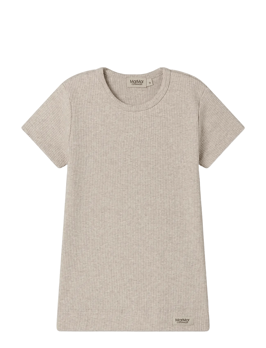MarMar Copenhagen - Plain Tee SS - short-sleeved - light beige mel. - 0