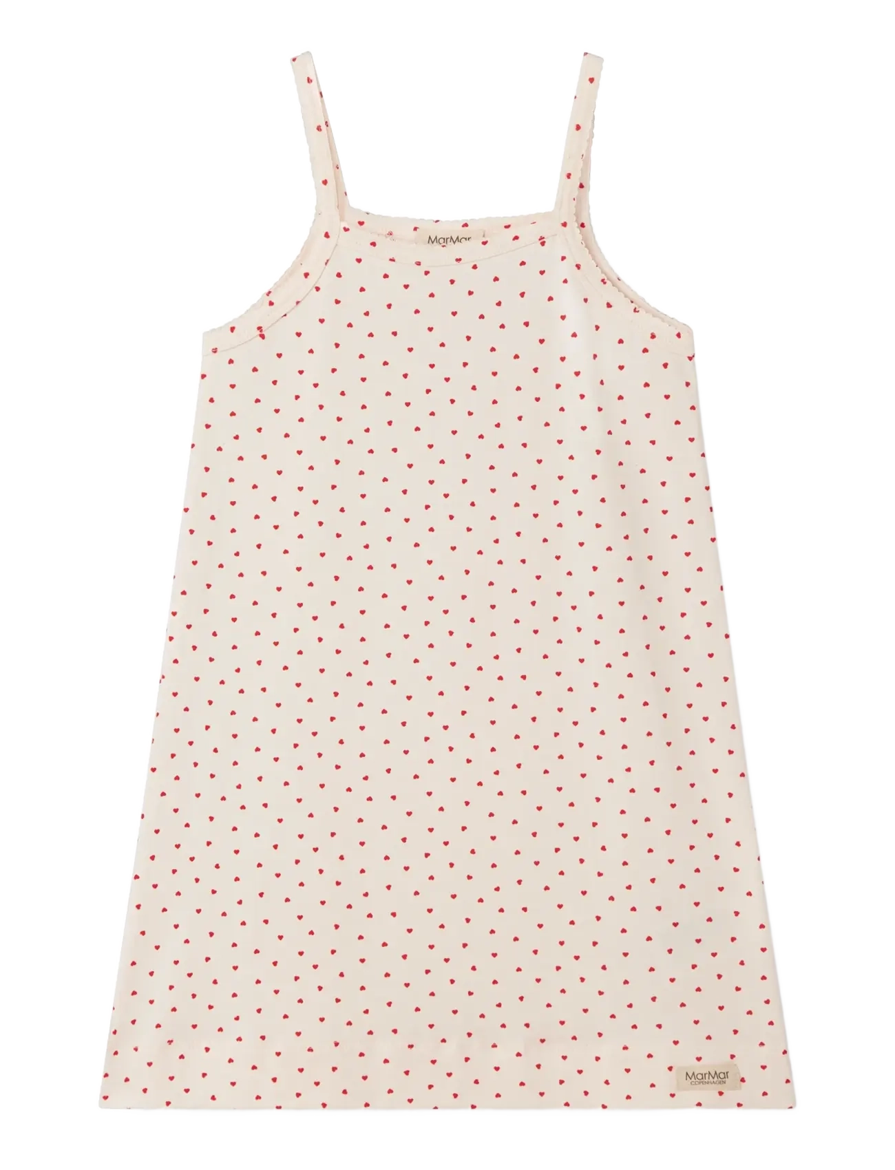 MarMar Copenhagen Strap Dress - Lapsed 98–134 - HAPPY HEARTS / cream