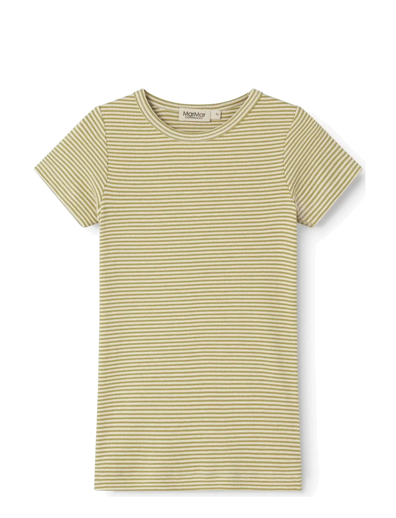 MarMar Copenhagen Tago, Børn, Stribet T-Shirt, Kakigrøn, Str: 104