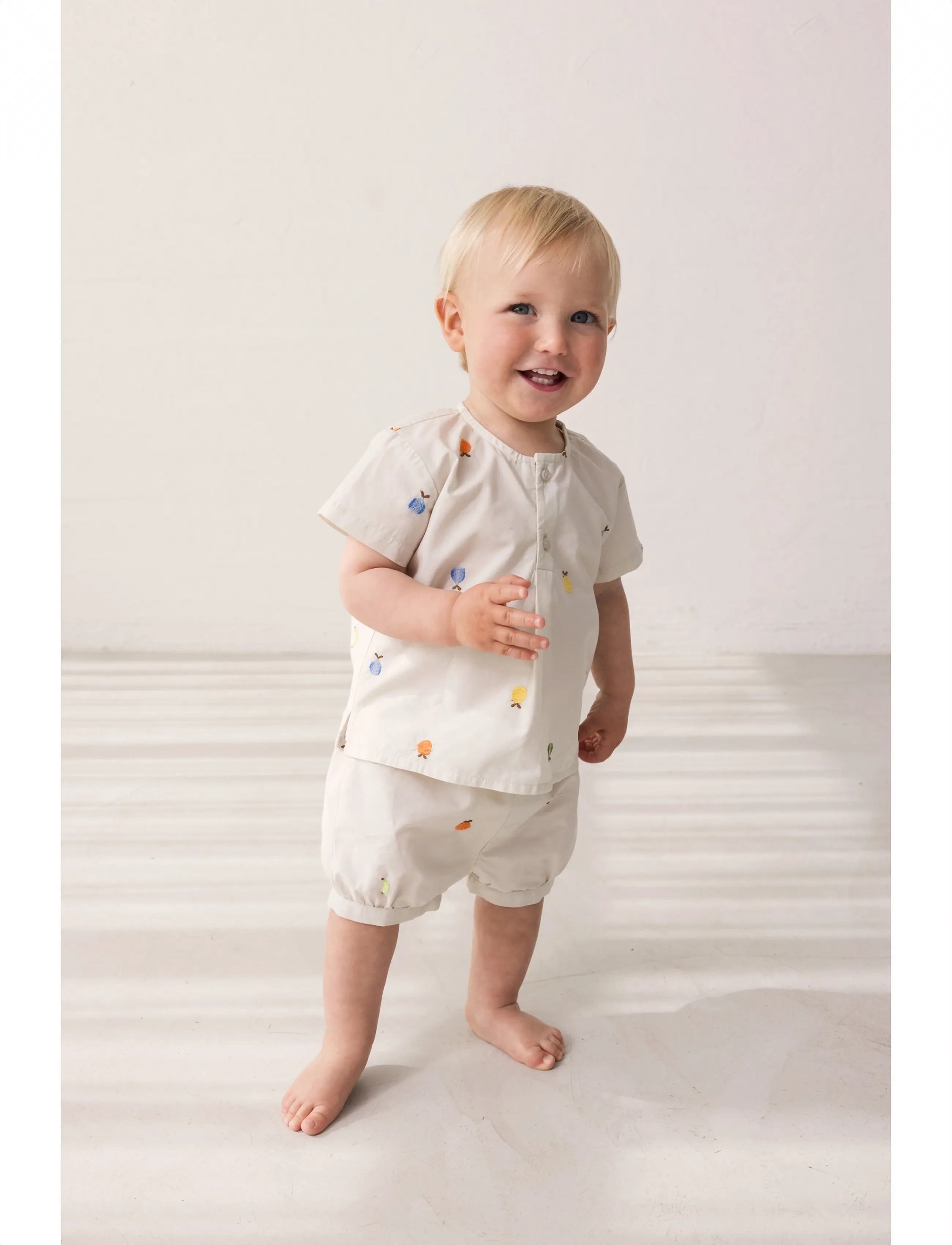 MarMar Copenhagen Pabi S - Casual shorts - FRUIT EMB / beige