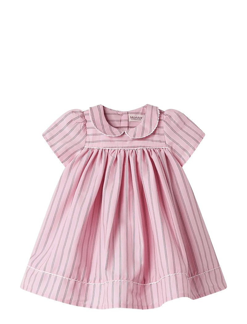 MarMar Copenhagen - Dulla - lühikeste varrukatega beebi kleidid - bonbon pink stripes - 1