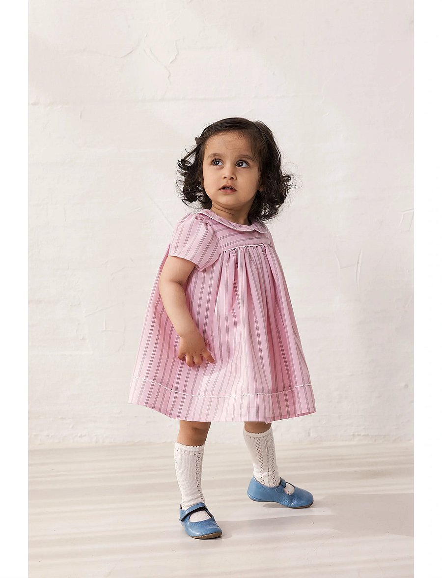 MarMar Copenhagen - Dulla - kortærmede babykjoler - bonbon pink stripes - 0