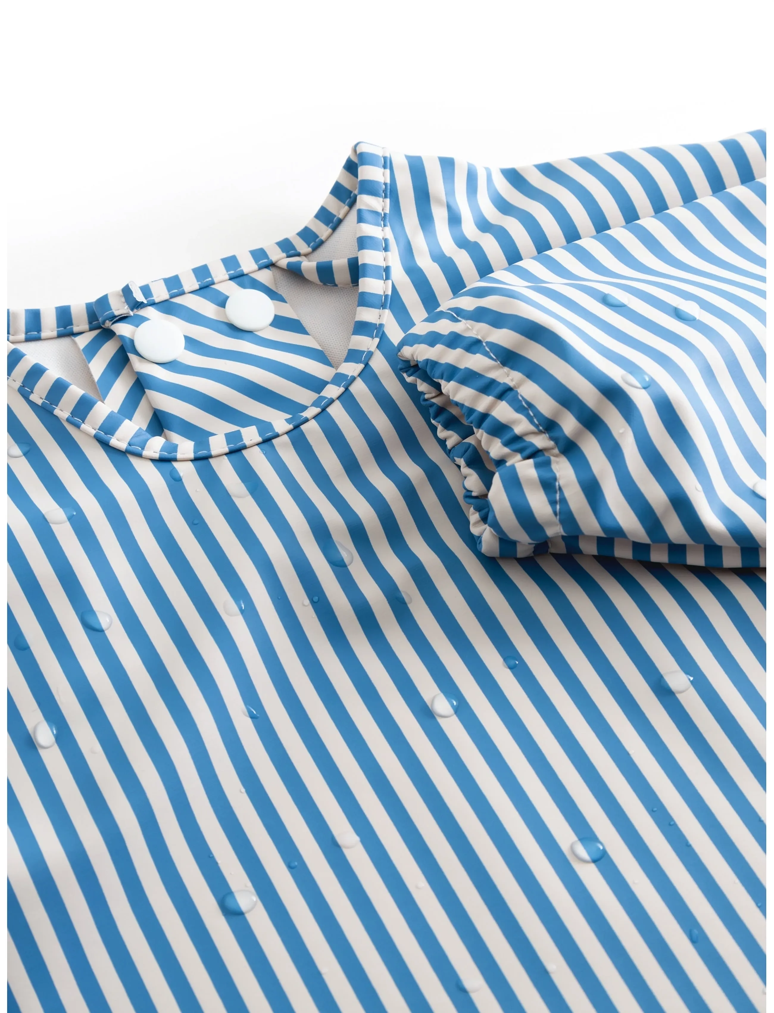 MarMar Copenhagen - Apron LS - pitkähihainen ruokalappu - blue stripe - 2