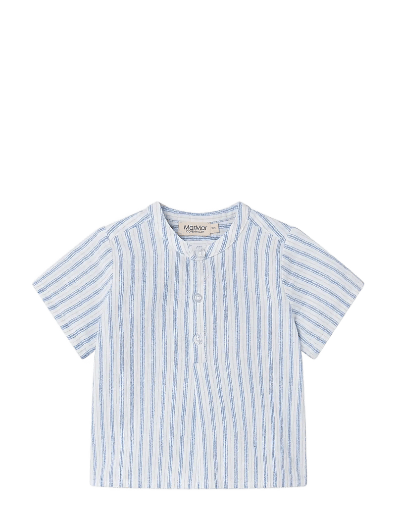 MarMar Copenhagen - Totoro SS - kortärmade skjortor - surf blue stripe - 1