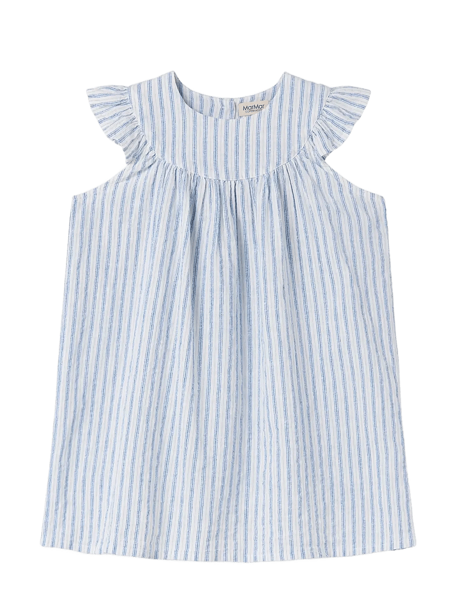 MarMar Copenhagen - Dhana - kurzärmelige freizeitkleider - surf blue stripe - 1