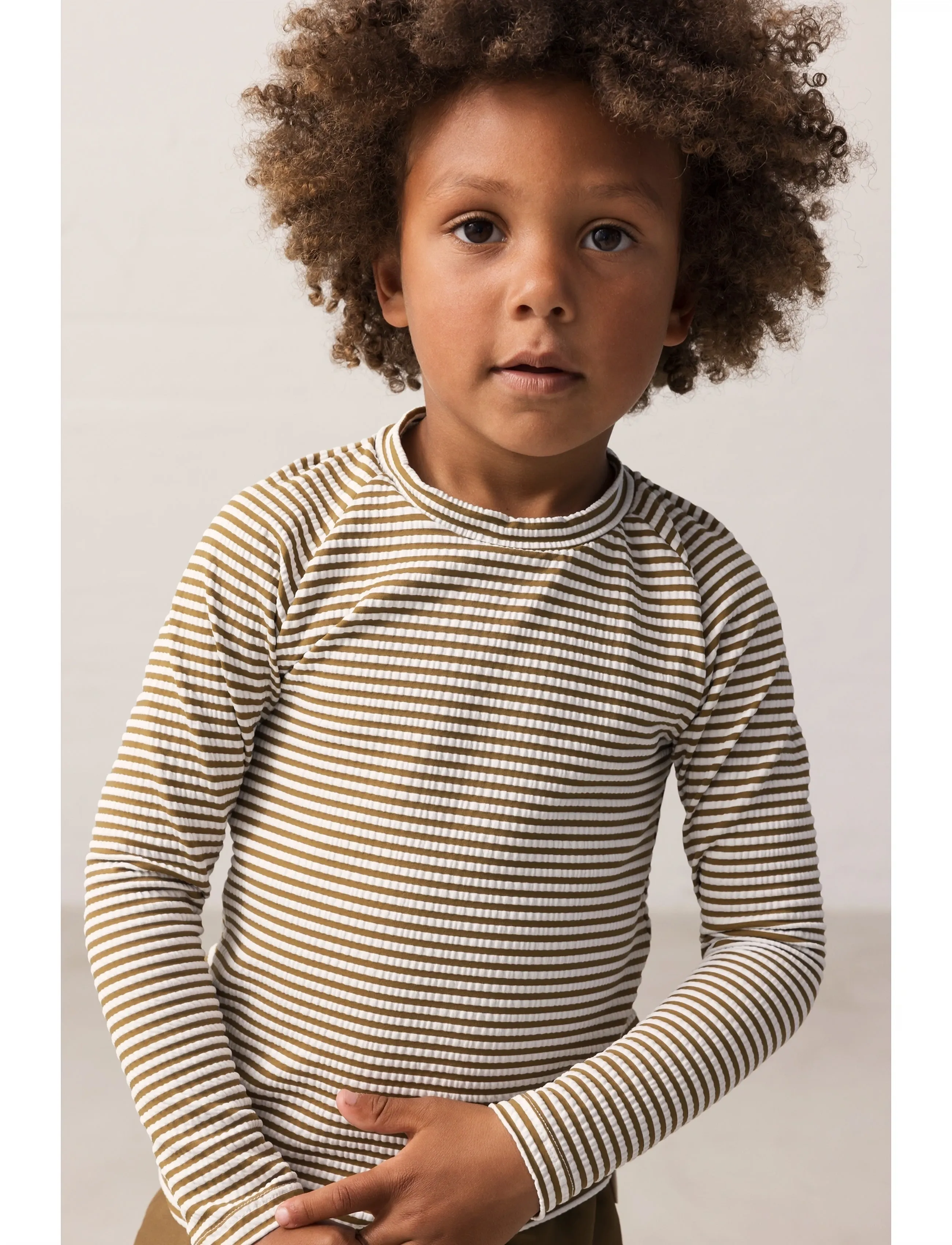 MarMar Copenhagen Swean Tee - Swimwear - DARK BRONZE STRIPE / brown