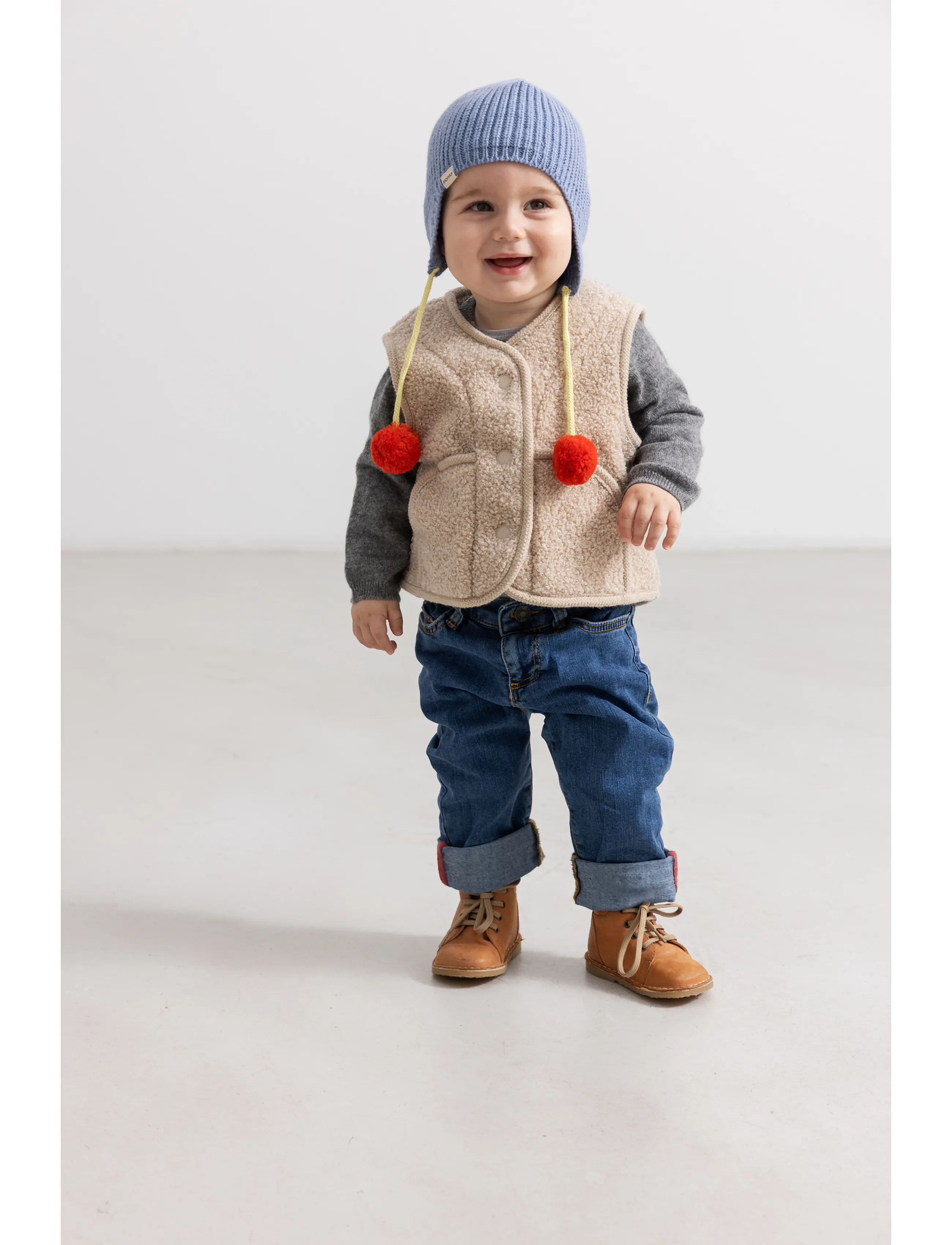 MarMar Copenhagen Ollas Waistcoat, 104, Oberbekleidung, Beige - Outdoor Westen, Kinder