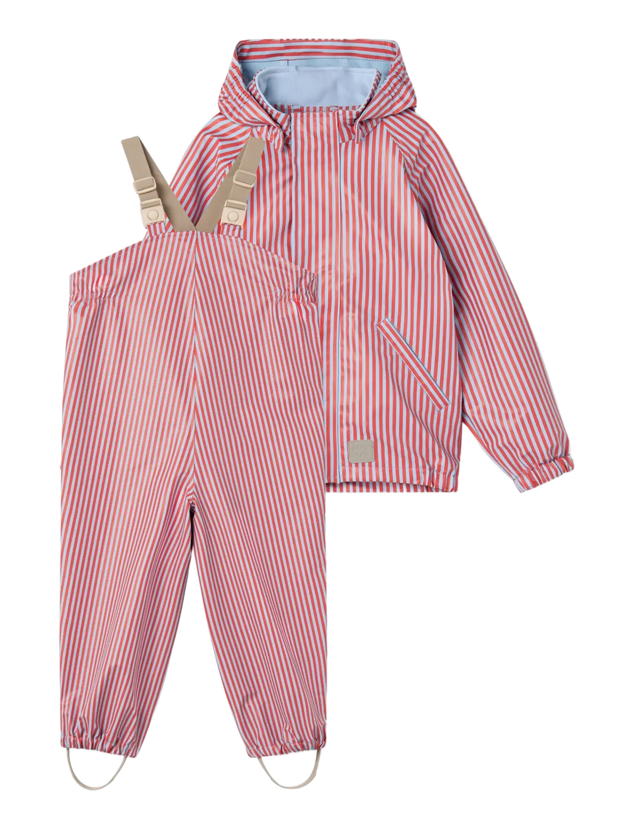 MarMar Copenhagen - Oddy Set - regensets - blue red stripes - 1