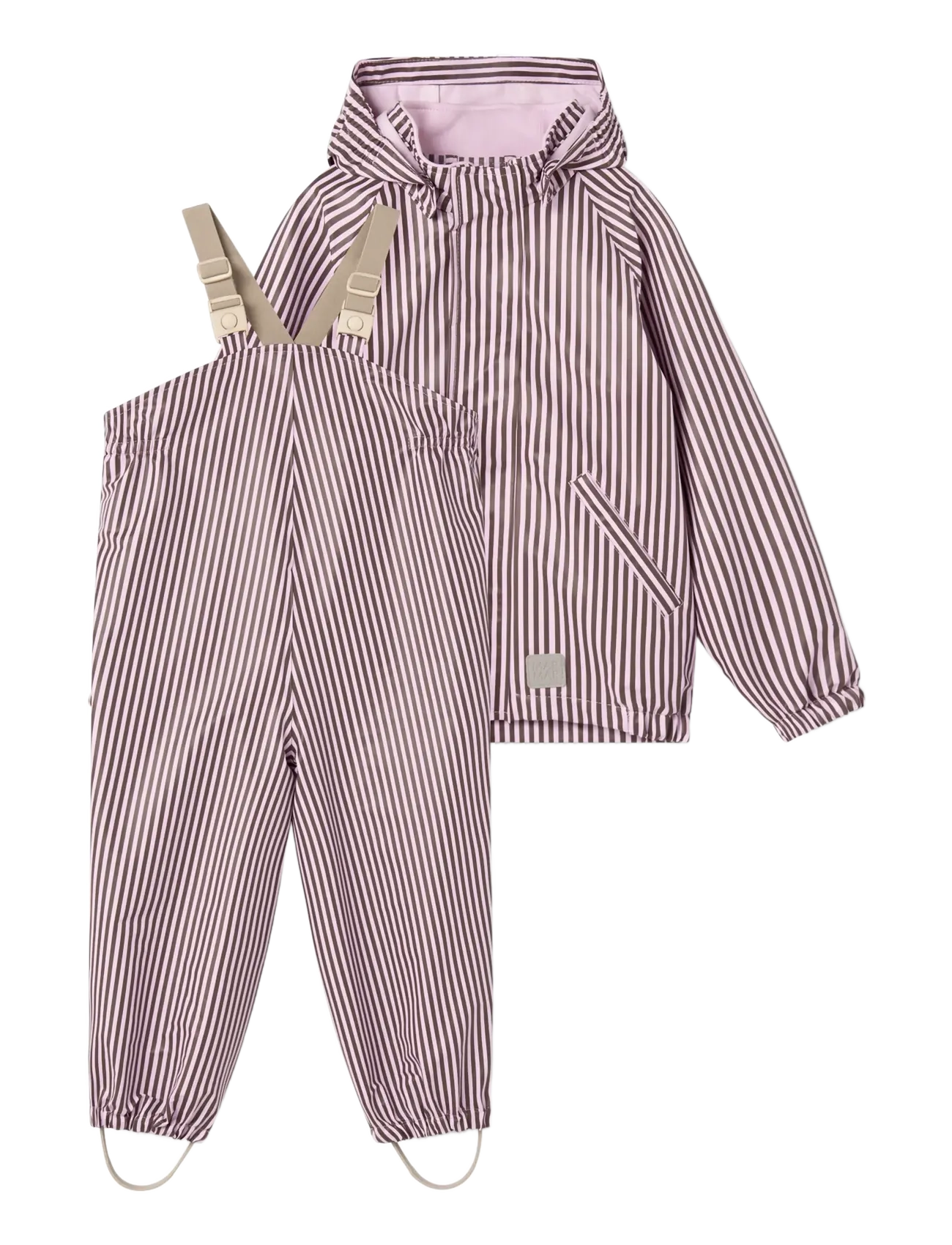 MarMar Copenhagen - Oddy Set - regensets - pink brown stripes - 1