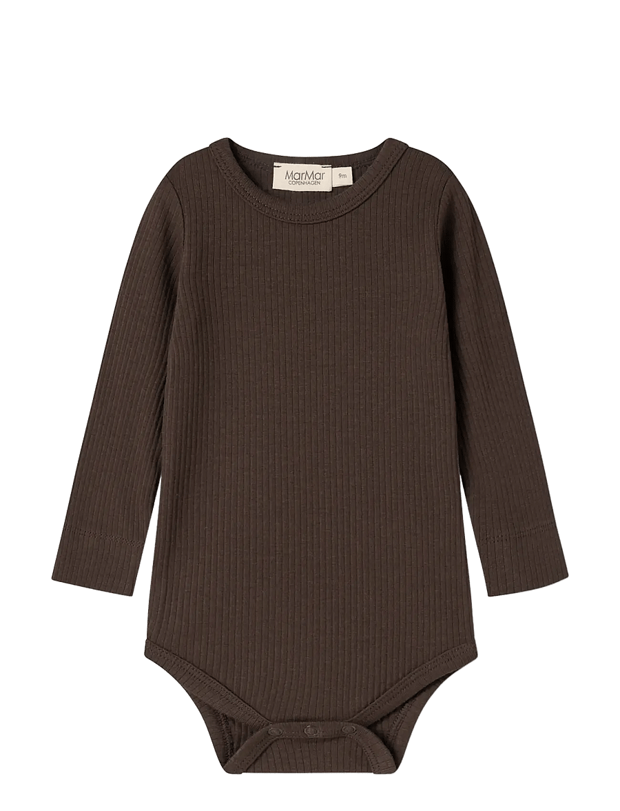 MarMar Copenhagen - Plain Body LS - pikkade varrukatega bodid - dark roast - 0