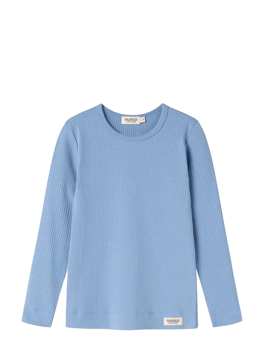 MarMar Copenhagen - Plain Tee LS - långärmade t-shirts - blue heaven - 1