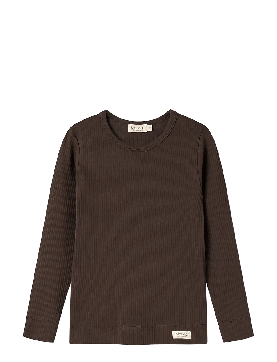 MarMar Copenhagen - Plain Tee LS - långärmade t-shirts - dark roast - 1