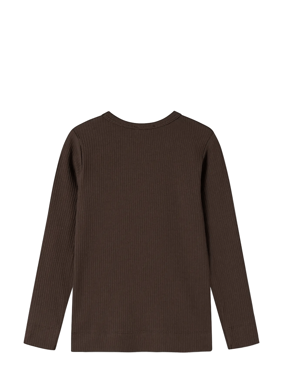 MarMar Copenhagen - Plain Tee LS - långärmade t-shirts - dark roast - 2
