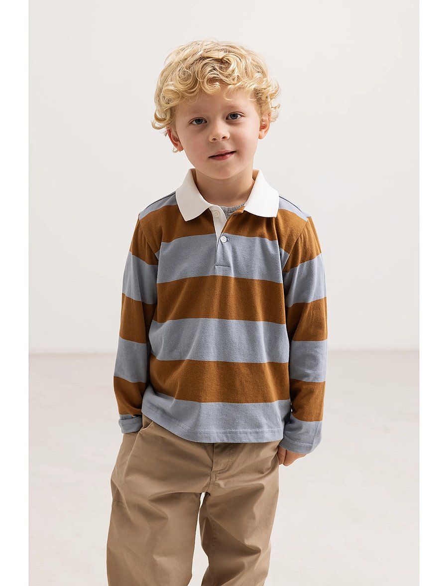 MarMar Copenhagen - Tad Polo LS - langärmelig poloshirt - monsoon blue stripe - 0