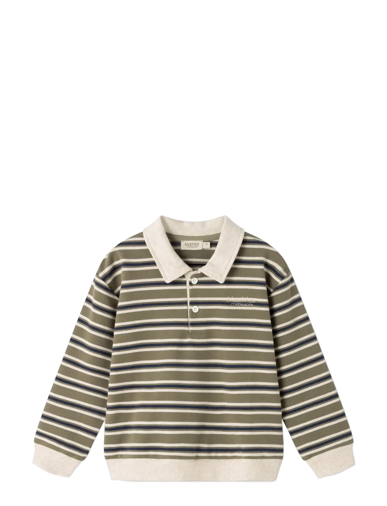 MarMar Copenhagen Thanos Polo - Imik  44-92 - SEAWEED STRIPE / khaki/green