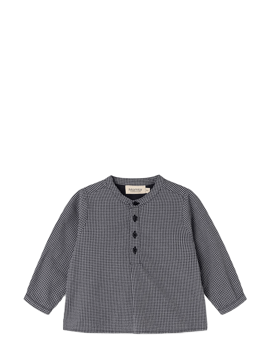 MarMar Copenhagen - Totoro - pikkade varrukatega särgid - pigeon blue check - 1