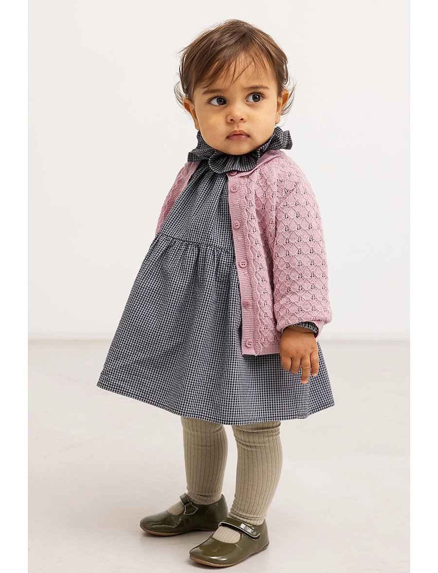 MarMar Copenhagen - Dawson Frill - pikkade varrukatega beebikleidid - pigeon blue check - 0