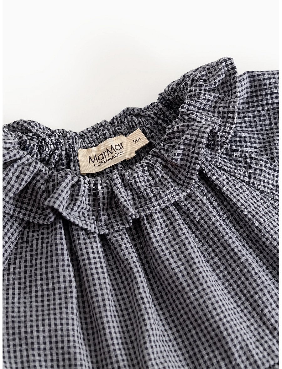 MarMar Copenhagen - Dawson Frill - pikkade varrukatega beebikleidid - pigeon blue check - 3