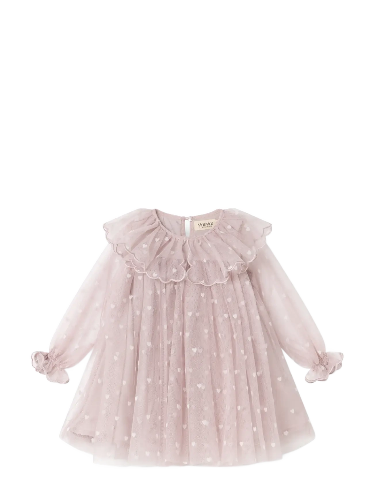 MarMar Copenhagen - Dera B - pikkade varrukatega beebikleidid - cloud gray hearts - 1