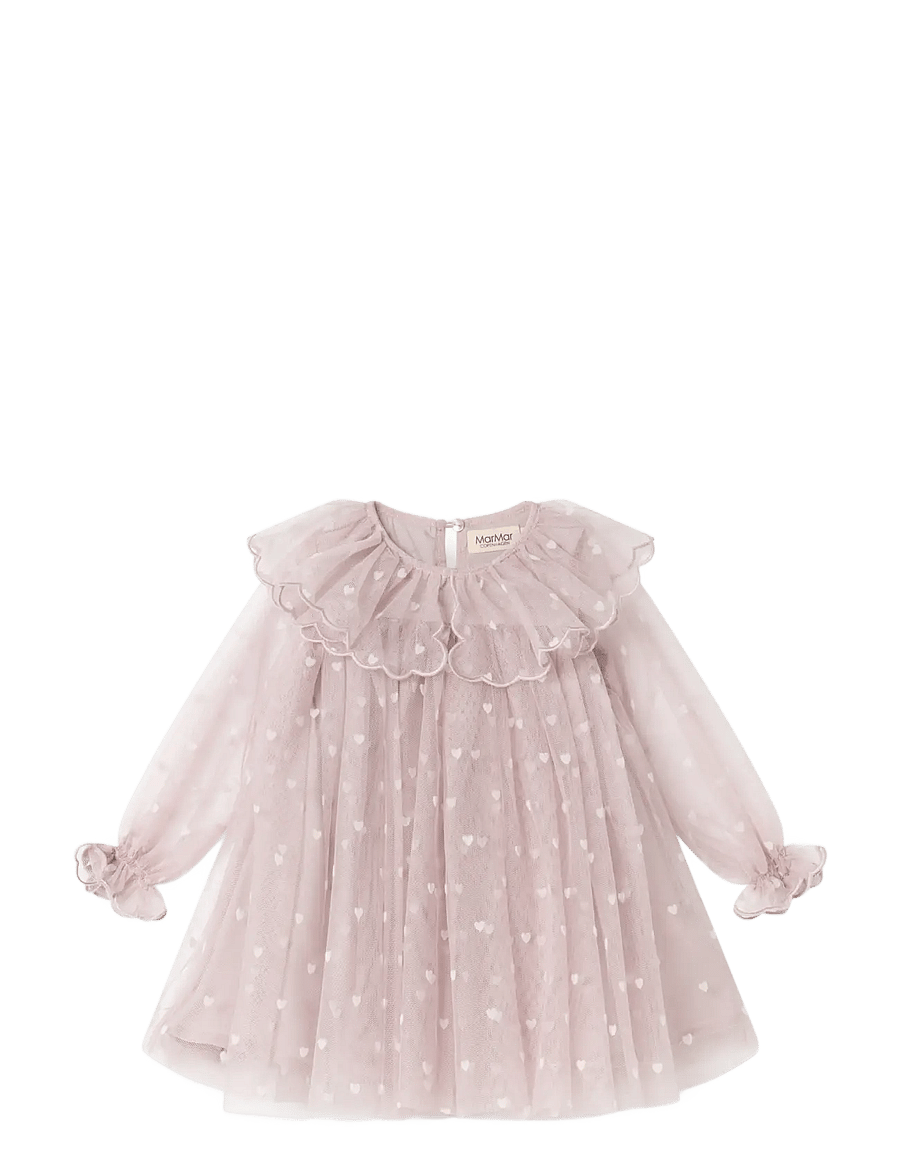 MarMar Copenhagen - Dera B - pikkade varrukatega beebikleidid - cloud gray hearts - 1