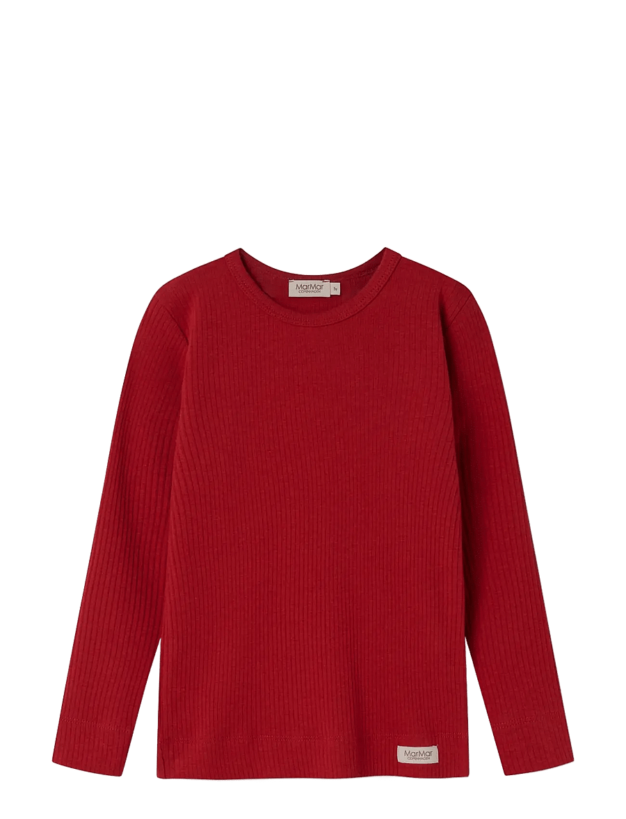 MarMar Copenhagen - Plain Tee LS - langærmede t-shirts - cherry - 1
