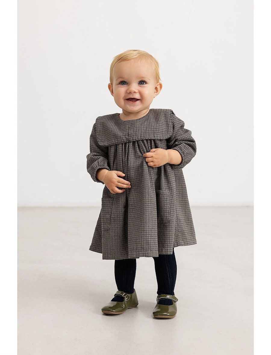 MarMar Copenhagen - Dulle - langärmelige babykleider - houndstooth check - 0