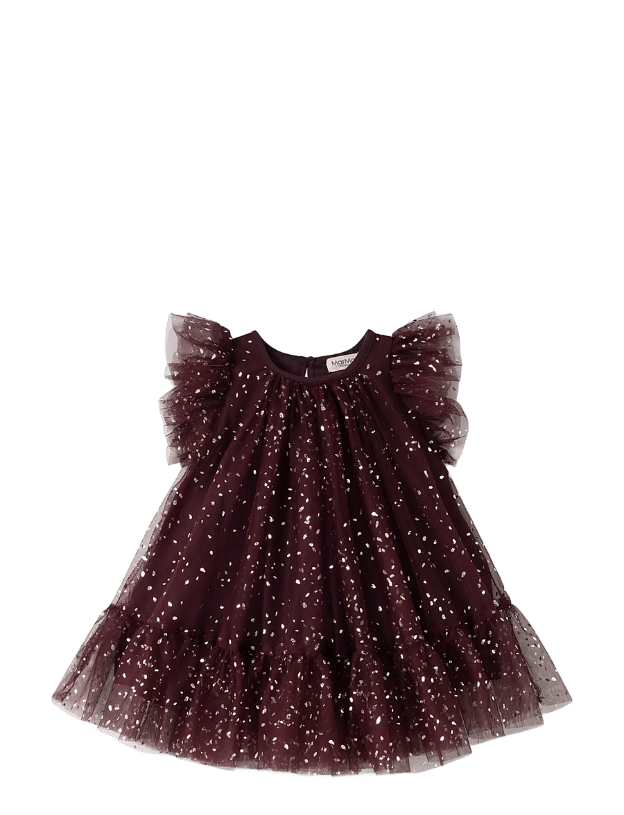 MarMar Copenhagen - Daya - kurzärmelige babykleider - deep mulberry - 0