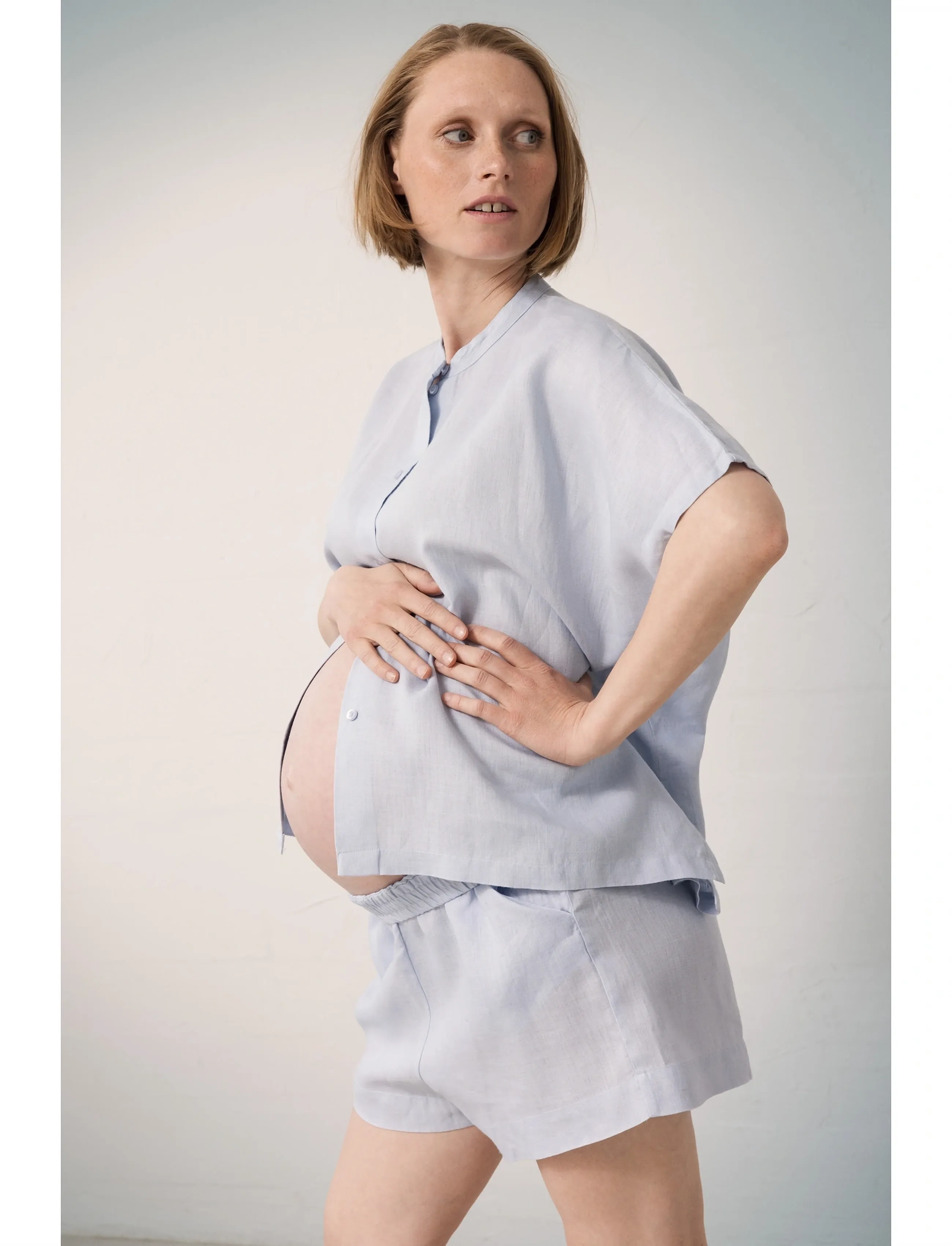 MarMar Copenhagen Pina W, L, Blue, Shorts > Linen Shorts, Dame