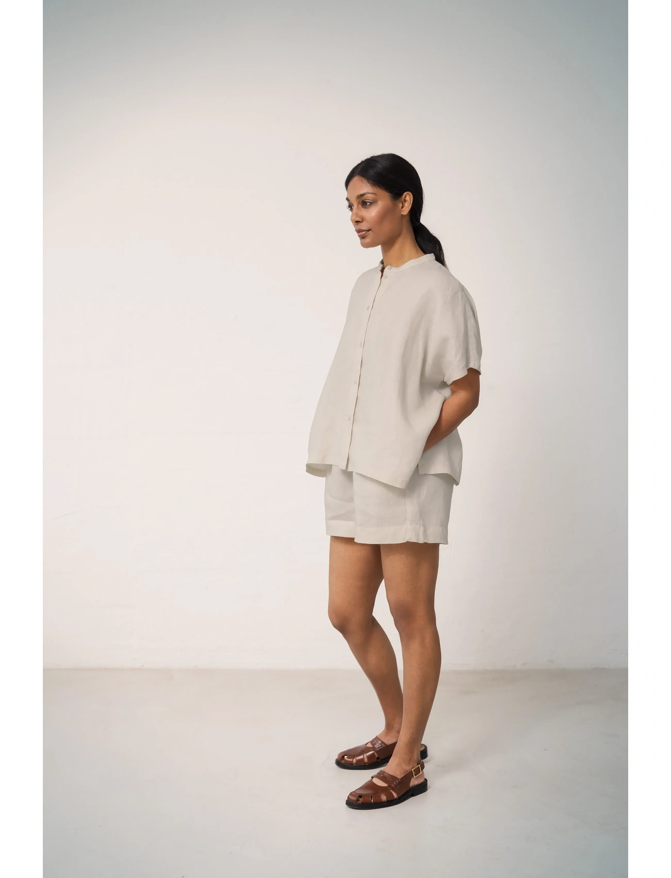 MarMar Copenhagen Pina W, S, Beige, Shorts > Linen Shorts, Dame