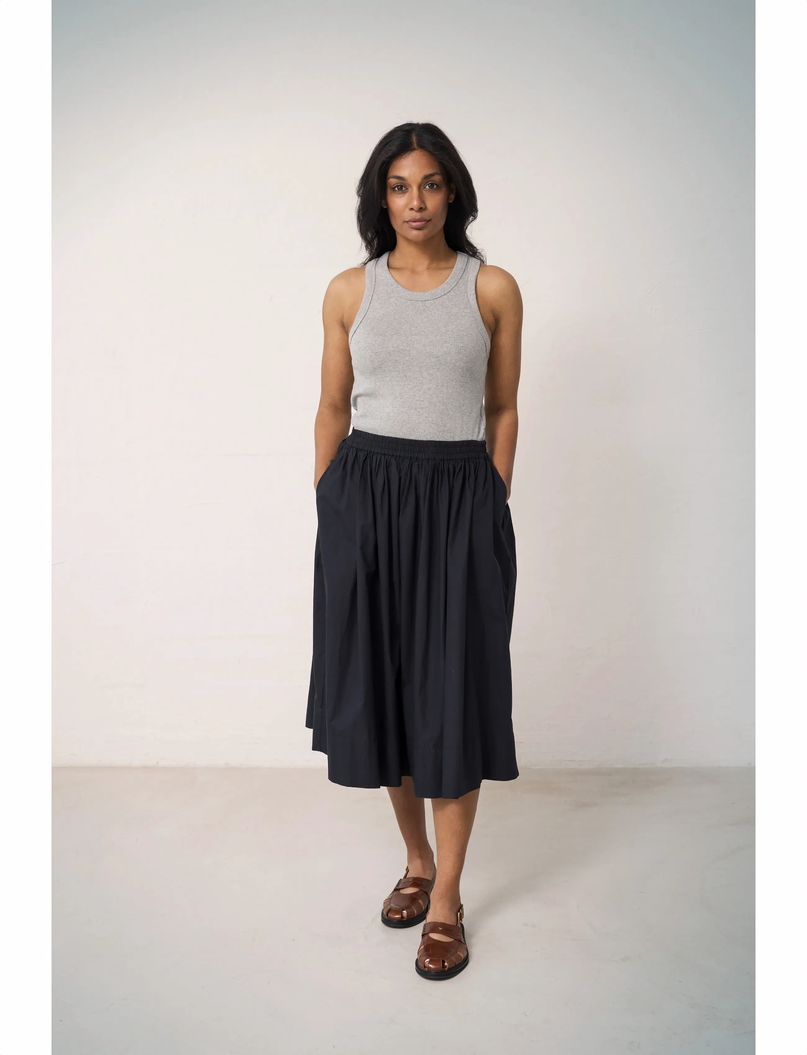 MarMar Copenhagen Sika W - Midi skirts - BLACK / black