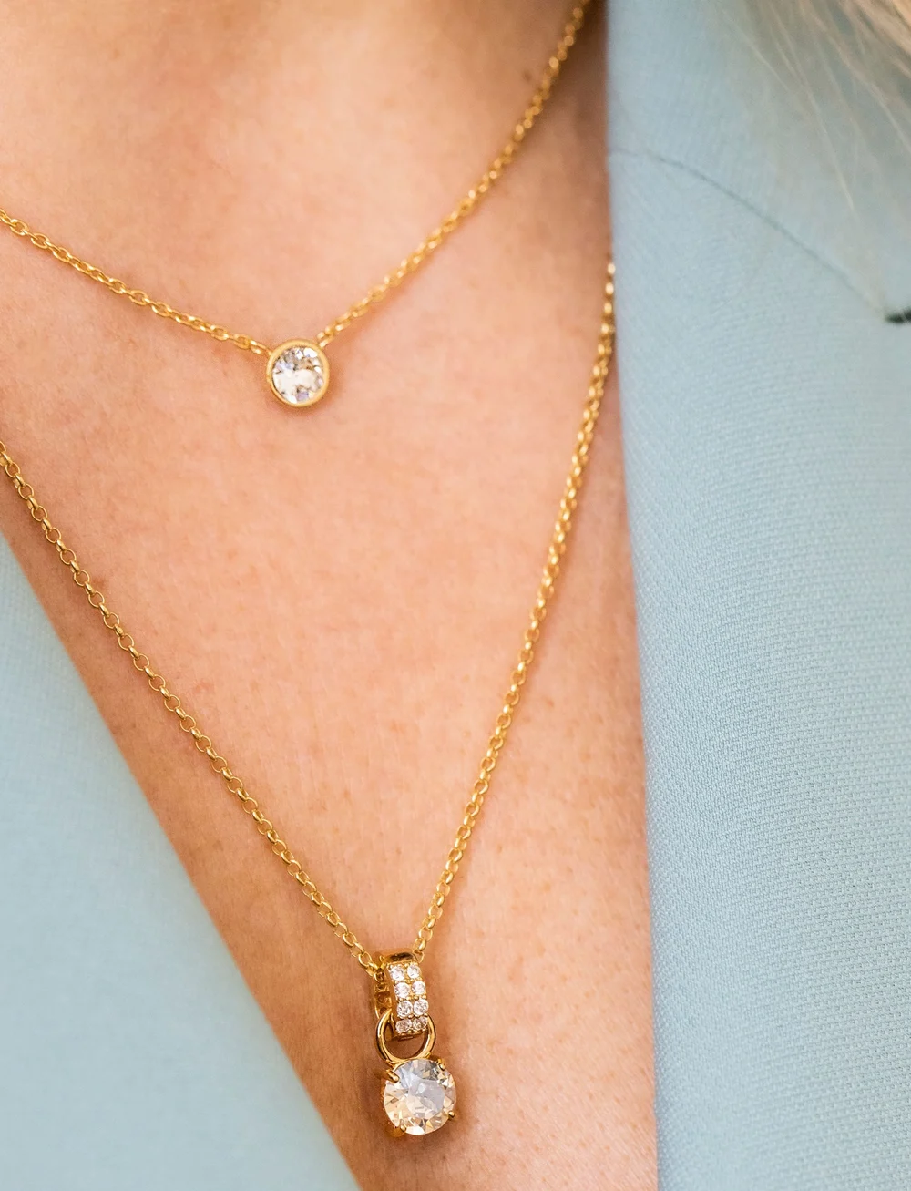 Marmara Sterling - Goldplated Single necklace - halsketten - crystal - 0