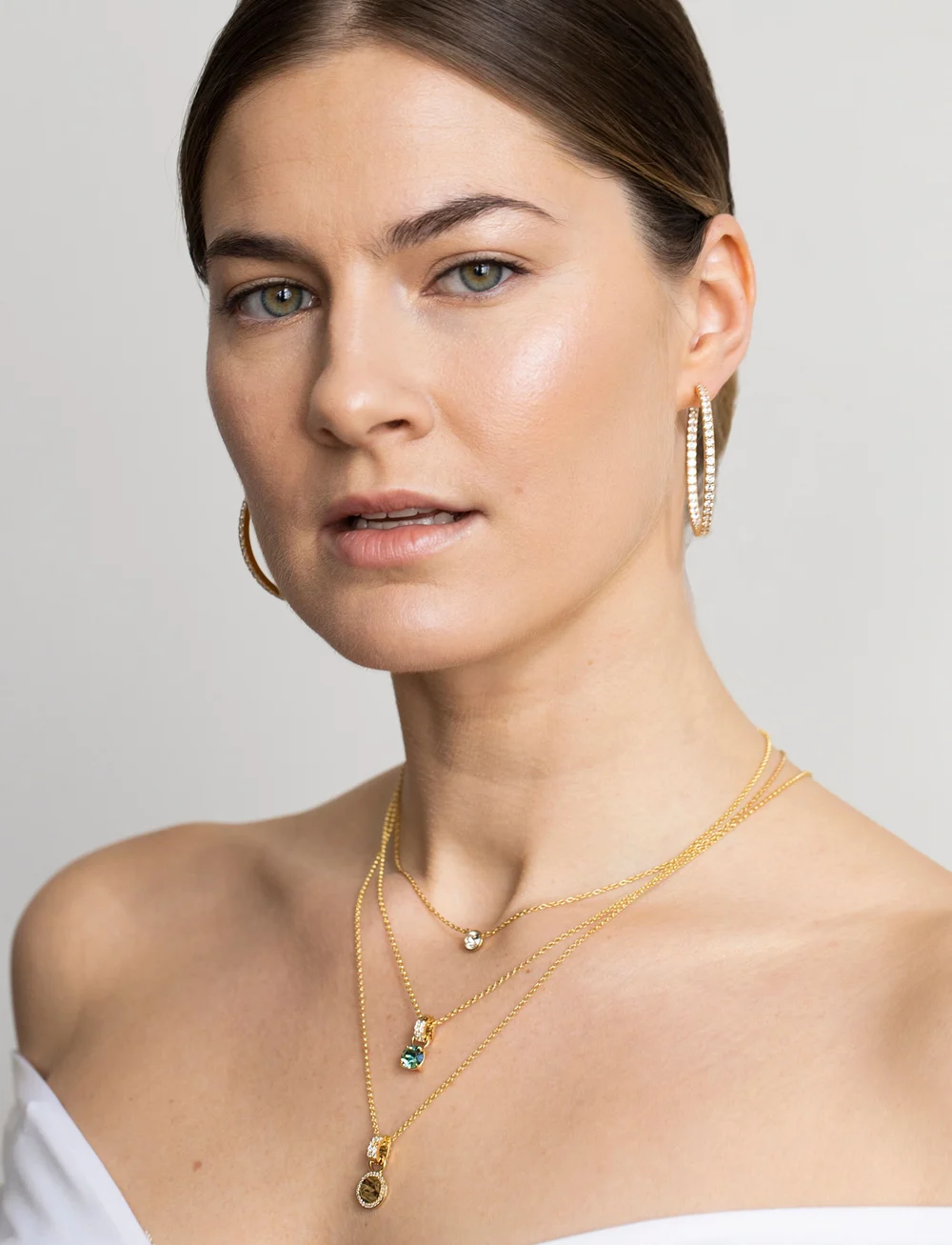 Marmara Sterling - Goldplated Single necklace - halsketten - crystal - 2