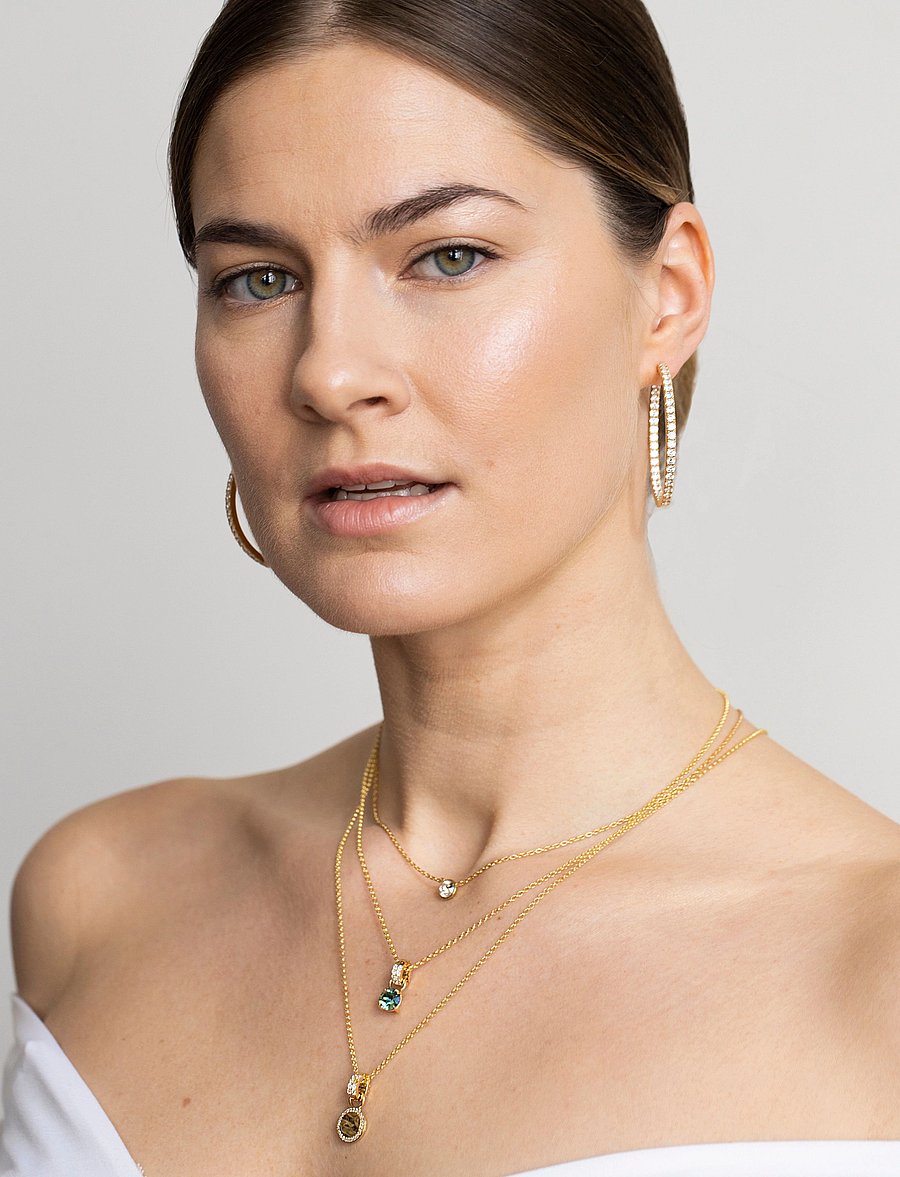 Marmara Sterling - Goldplated Single necklace - halskæder - crystal - 2