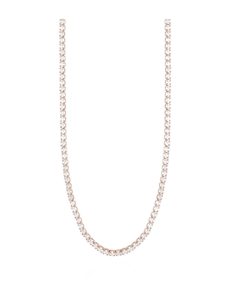 Marmara Sterling - Goldplated Tennis necklace - kedjehalsband - white - 1