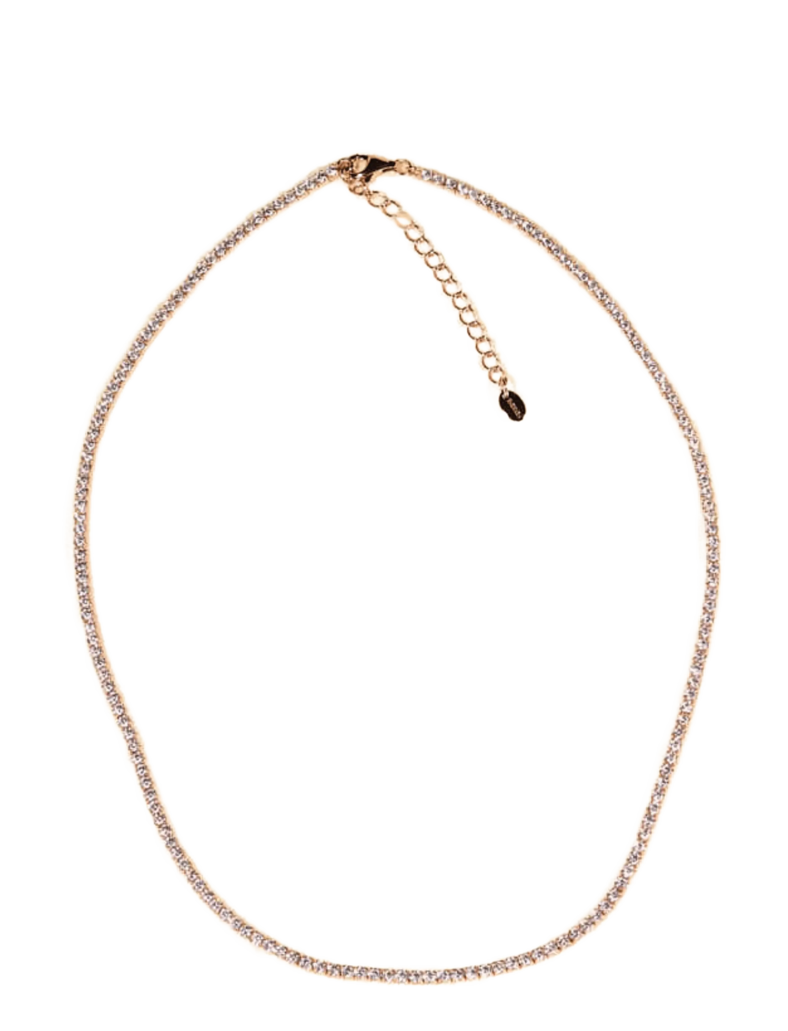 Marmara Sterling Goldplated Tennis necklace - Speciella tillfällen - WHITE / gold