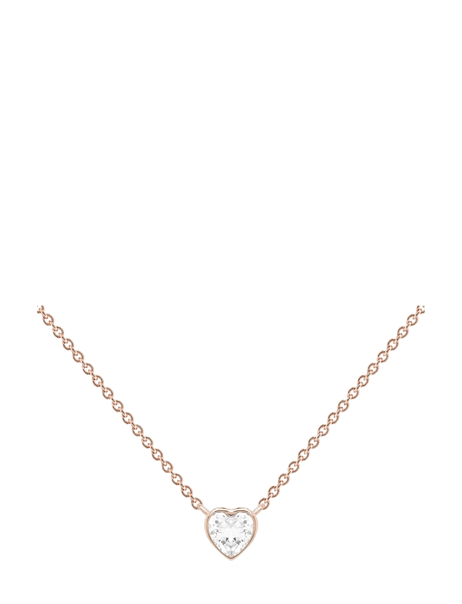 Marmara Sterling - 925 Silver Heart necklace White, rose gold - white - 0