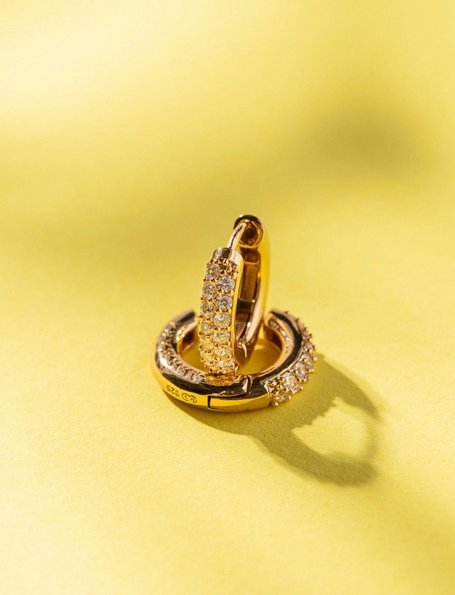 Marmara Sterling - Goldplated Classic earrings - lanko formos auskarai - yellow-goldplated - 0